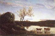 L'Etang aux trois Vaches et au Croissant de Lune, Jean-Baptiste Camille Corot